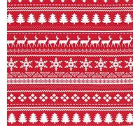 Red Nordic Christmas Jumper Poly-Cotton Fabric by The Metre for Sewing Decorations Patchwork Embroidery Fat-Quarters Material W112CM (Red, 1)