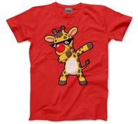 Red Nose 2026 Kids Tshirt - Cool Dabbing Giraffe Charity Event T-Shirt - Fun School Day Top Friday Wear Children's Unisex Tee - 7-8 Years Red