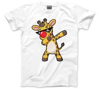 Red Nose 2026 Kids Tshirt - Cool Dabbing Giraffe Charity Event T-Shirt - School Day Top Friday Wear Red Children's Unisex Tee - 2-3 Years White