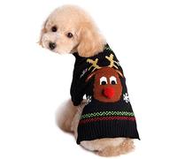 Red-Nosed Reindeer Pet Sweater - Festive Winter Apparel for Cats, Dogs, Teddy Poodles & Medium Puppies | Autumn/Winter Warm Clothing (Size L)