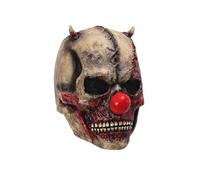 Red-Nosed Skeleton Clown Mask, Halloween Scary Clown Mask