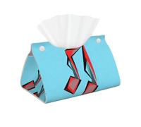 Red Note Print Leather Tissue Box Cover, Decorative Tissue Cover Box for Bathroom, Office and Room