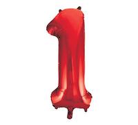 Red Number 1 Shaped Large Foil Balloon (86cm) 1 Piece - Perfect for Birthday Parties and Special Events