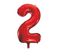 Red Number 2 Shaped Large Foil Balloon (86cm) 1 Piece - Perfect for Birthday Parties and Special Events