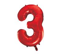 Unique Foil Balloon Number 3 – Red, Large (86 cm) for Birthday Parties & Special Events – 1 Piece