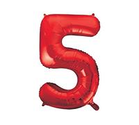 Unique Foil Balloon – Number 5 Shaped – Red, Large (86 cm) – 1 Piece – Birthday & Special Events