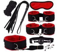 Red Nylon 8-Piece Set, Multiple Combinations to Choose from, Soft and Novel, Surprise Gift for Couples On Holidays，Endurance Training Accessory