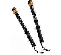 Red O Weighted Ropeless Battle Ropes - Portable Arm Exerciser with Adjustable Rings, Heavy-Duty Steel Spring Rope for HIIT, Strength & Full-Body Training, Non-Slip Handle, Includes Workout Poster