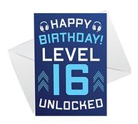 RED OCEAN 16th Birthday Gamer Card For Son Brother Gaming Theme Birthday Card For Boys
