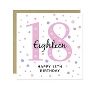RED OCEAN 18th Birthday Card For Daughter, Friend 18th Birthday, 18th Birthday Gift For Daughter Sister Friends, Eighteenth Birthday Card 14.5x14.5cm Card With Envelope