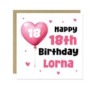 RED OCEAN 18th Birthday Card For Girls Personalised 18th Birthday Card For Daughter Granddaughter Sister Niece Best Friend Novelty Women With Kraft Envelope