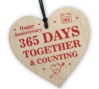 Red Ocean 1St Anniversary Gift Wood Sign Keepsake 365 Days Wife Husband Boyfriend Girlfriend Wedding