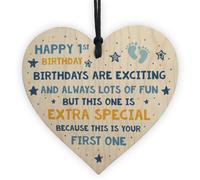 Red Ocean 1St Birthday Gift For Daughter Son Babys First Birthday Gift Wooden Heart Keepsake