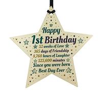 RED OCEAN 1st First Birthday Gifts For Baby Girl Boy Wooden Hanging Heart Decoration Birthday Gifts From Mummy Daddy