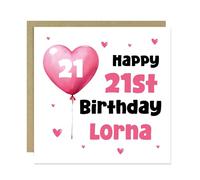 RED OCEAN 21st Birthday Card For Girls Personalised 21st Birthday Card For Daughter Granddaughter Sister Niece Best Friend Novelty Women With Kraft Envelope
