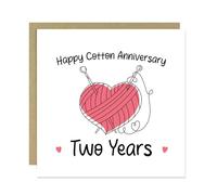 RED OCEAN 2nd Anniversary Card For Husband Wife Cotton Anniversary Card Second Anniversary For Him 2nd Anniversary For Her With Envelope