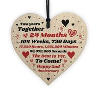 Red Ocean 2Nd Anniversary Gift Husband Wife Wedding Two Years Mr Mrs Gift Wood Heart
