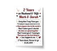 RED OCEAN 2nd Anniversary Personalised First Wedding Anniversary Paper Gifts One Year Love Husband Wife Keepsake
