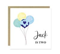 RED OCEAN 2nd Birthday Card For Son Grandson Nephew Brother Kids Personalised 2nd Birthday Card With Kraft Envelope Cute For Boys
