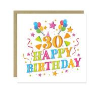 RED OCEAN 30th Birthday Card For Daughter Sister Auntie Best Friend Milestone 30th Birthday Card With Kraft Envelope Colourful 30th Birthday Card For Women 30th Birthday Card For Her