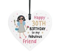 Red Ocean 30th Birthday For Fabulous Friend Best Friend For 30th Birthday Acrylic Heart Funny Her Novelty Women Girls