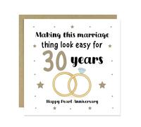 RED OCEAN 30th Wedding Anniversary Card For Husband Wife Couple Pearl Anniversary Card For Husband 30th Wife With Kraft Envelope Included