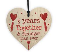 Red Ocean 3Rd Anniversary Gift Wood Heart Perfect Gift For Husband And Wife Him Her Keepsake