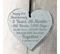 RED OCEAN 3rd For Him Her 3rd Wedding Anniversary Husband Wife Heart