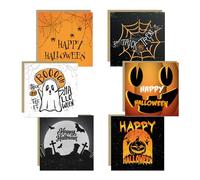 RED OCEAN 6 Pack Halloween Greeting Cards with Kraft Envelopes 145x15mm Halloween Cards For Kids Children Spooky Desings Pumpkins Ghosts