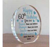 Red Ocean 60th Birthday Gifts For Dad Uncle Son Grandad Acrylic Plaque Keepsake Gift for Him Brother 60th Birthday Presents Birthday Gifts for 60th Dad Uncle Son Brother Gift For Men