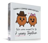 Red Ocean 7th Anniversary Acrylic Block Husband Wife For Him Her Copper Anniversary For Boyfriend Girlfriend Partner Novelty 7th Present