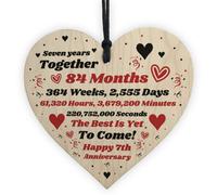 Red Ocean 7Th Anniversary Gift Husband Wife Wedding Seven Years Mr Mrs Gift Wood Heart