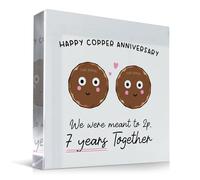 Red Ocean 7th Wedding Anniversary Acrylic Block Husband Wife For Him Her Copper Anniversary For Boyfriend Girlfriend Partner Novelty 7th Present
