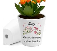 RED OCEAN 9th Wedding For Wife Couple Gift Plant Pot 10cm x 9cm Gift For Anniverary Husband Couple Friend Nine Year Gifts Him Her