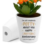 RED OCEAN 9th Wedding Plant Pot 10cm x 9cm Gift For Wife Husband Couple Gifts For Anniversary Keepsake Gift Couple Friends