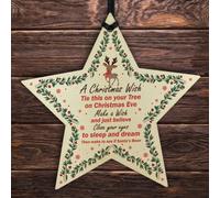 Red Ocean A Christmas Wish Wood Star Christmas Eve Box Stocking Filler Gift Tree Decoration