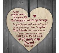 RED OCEAN A Friend Like You Friendship Friend Sign Plaque Gift Shabby Chic Wooden Hanging Heart Thank You Present