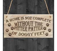 Red Ocean A Home Is Not Complete Without The Pitter Patter Of Doggy Feet Dog Owner Wooden Plaque Dog Lover Sign Gift
