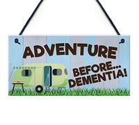 Red Ocean Adventure Before Dementia Novelty Hanging Plaque Funny Retirement Gift Retiring Caravan Sign