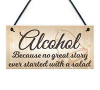 RED OCEAN Alcohol Salad Great Story Wedding Prop Hanging Plaque Novelty Decoration Sign