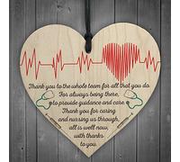 RED OCEAN All Is Well Now Doctors & Nurses Thank You Wooden Heart Plaque Hospital Gift