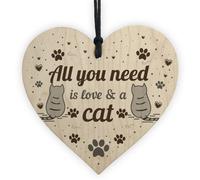 Red Ocean All You Need Is Love And A Cat Gift Cat Sign Hanging Heart Decoration Cat Lover Gift