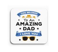 Red Ocean Amazing Dad Coaster Gift For Father's Day, Birthday or Christmas Novelty Gift For Dad From Daughter Son Funny Daddy Coaster Gifts Him