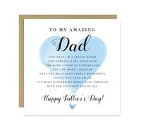 RED OCEAN Amazing Dad Fathers Day Card From Daughter Happy Father's Day Card For Dad 145x145mm With Kraft Envelope Cards For Father