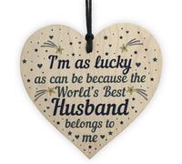 Red Ocean Anniversary Valentines Birthday Gift For Husband From Wife Gift For Him Novelty Handmade Wooden Heart Keepsake