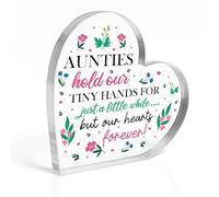 Red Ocean Auntie Beautiful Heart Acrylic Plaque For Auntie's Birthday Christmas Thank You For Auntie From Niece Nephew Sister Her