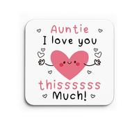 Red Ocean Auntie Coaster I Love You This Much Auntie Gift For Birthday Christmas From Niece Nephew Best Gifts For Keepsake Present Her