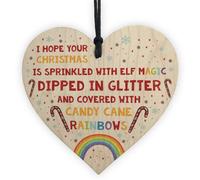 Red Ocean Auntie Mum Daughter Christmas Gift Wooden Heart Funny Christmas Present