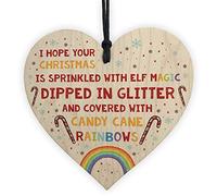 RED OCEAN Auntie Mum Daughter Christmas Wooden Heart Funny Christmas