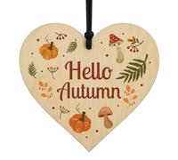 Red Ocean Autumn Home Decoration Hanging Wooden Sign 'Hello Autumn' Autumnal Accessories For House Thanksgiving Leaves Pumpkin Hanging Plaque